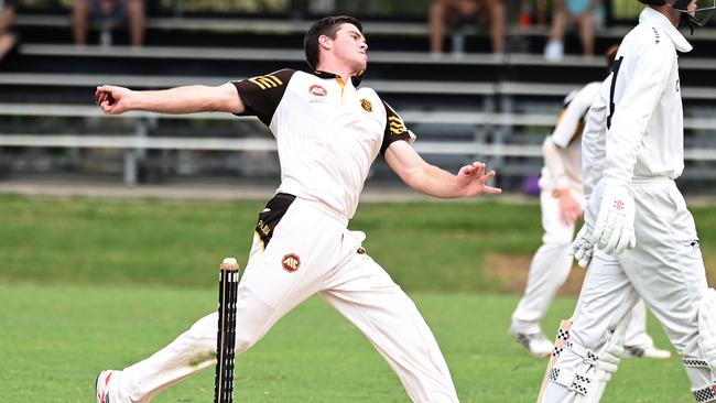 Padua bowler Will Tozer AIC First XI cricket game. Padua V Iona Saturday February 24, 2024. Picture, John Gass