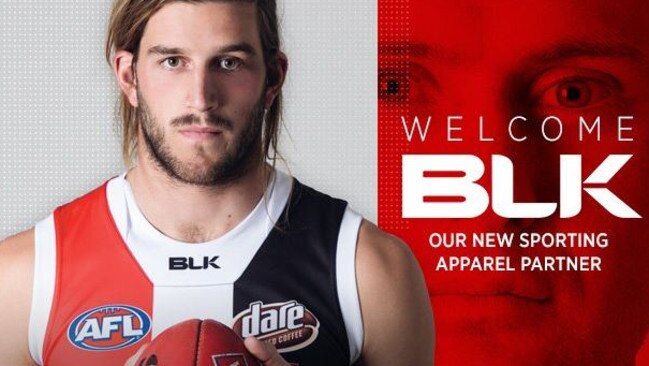 Josh Bruce helps announce St Kilda’s deal with BLK.