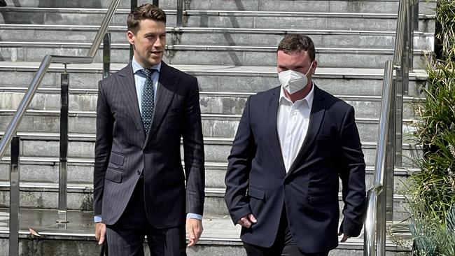 Petrus Van Rensburg (left) with lawyer Matt Ward at Wollongong Local Court on Wednesday. Picture: Ashleigh Tullis