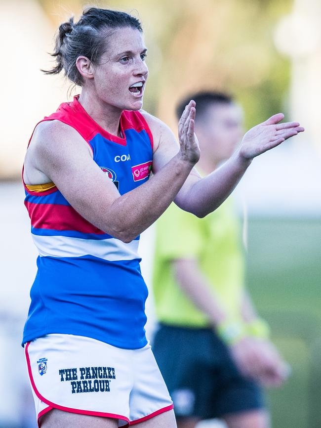 Kate Tyndall in action for the Western Bulldogs. Picture: Stuart Walmsley