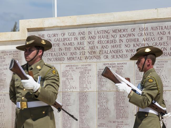 Hundreds gathered at the 2016 Anzac Day ceremony at Lone Pine on the Gallipoli Peninsula, Turkey. Picture: Ella Pellegrini