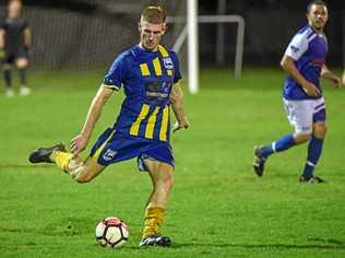 PICKED: The Waves' Jacob Trudgian leads the Wide Bay Premier League in goals  this season. He is one of 30 players Shane Jones would like to see face the Brisbane Roar later this year. Picture: Brian Cassidy