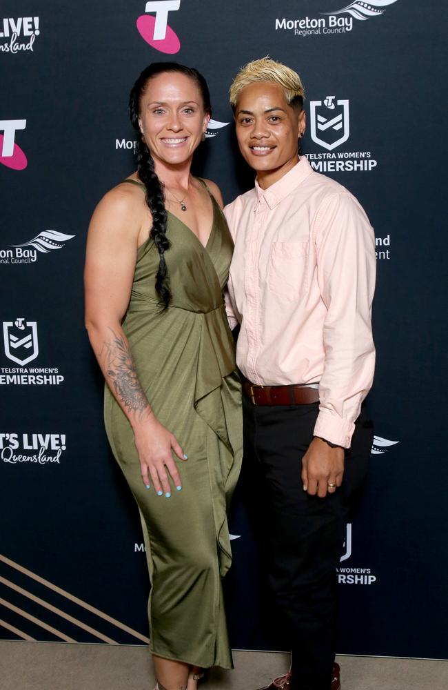 Brittany Breayley-Nati with Kimiora Breayley-Nati, at the NRLW Awards night featuring players from all six clubs, The Rivershed, Howard Smith Wharves, Brisbane, on Thursday 7th April 2022 - Photo Steve Pohlner