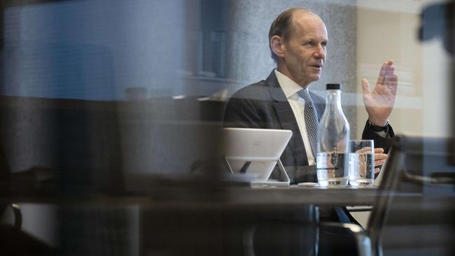 ANZ CEO Shayne Elliott speaks in Melbourne earlier Tuesday. Picture: Arsineh Houspian