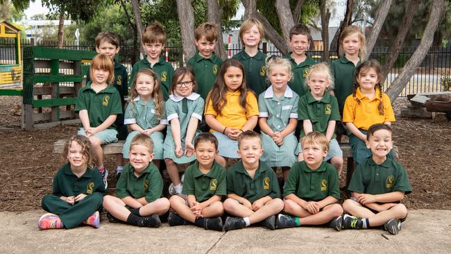 Torquay College Preps Class FD: Back Row L-R Alexander Logie, Jaxon Power, Patrick Boyle, Lonnie Cameron, Xavier Bracken, Josephine Morrison Middle Row L-R Eleanor Hynes, Nell Davies, Gracie Martin, Charlotte Wilson, Ruby Smith, Nina Bear, Isla Stahel Front Row L-R Savannah Lindsay, Jye Pocervina, Kai Benson, Murphy Walker, Wesley Bond, Sonny Roloff