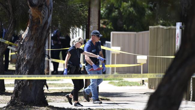 Police respond to a firearms incident on Owen Street in Woodville North. Picture: NCA NewsWire/Naomi Jellicoe