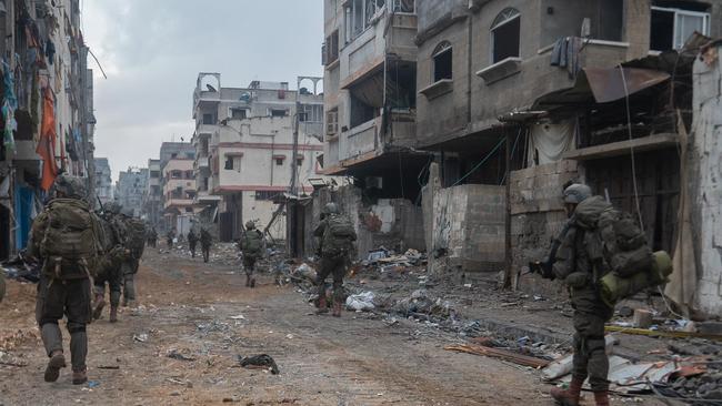 A photo purports to show Israeli troops inside northern Gaza. Picture: Israel Defense Force via AFP