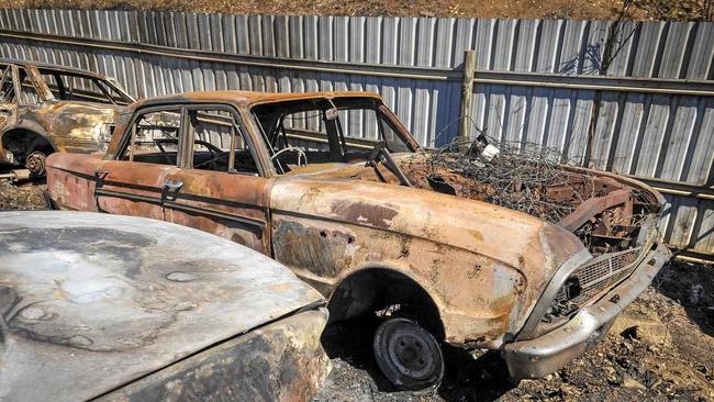 Owner of Williams Auto Wreckers &amp; Mechanical Tanya Williams lost her 1960s Ford Falcon in a fire yesterday. Picture: Matt Taylor GLA220818FIRE