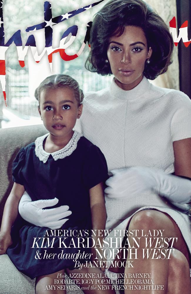 Kim Kardashian with her daughter North West on the cover of Interview magazine, September issue, 2017. Picture: Interview magazine