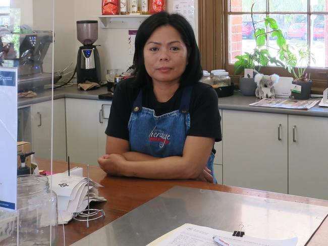 Business owner Marie San Gabriel has grave concerns for her cafein the Gawler Railway Station Picture: Jason Katsaras
