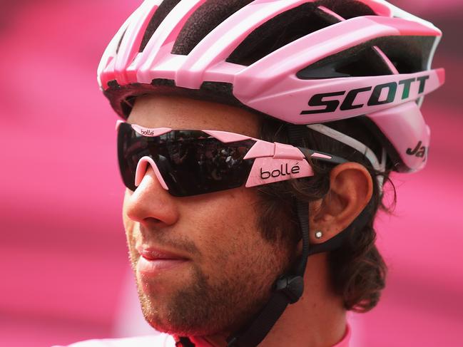 FROSINONE, ITALY - MAY 16: Maglia Rosa wearer Michael Matthews of Australia and team Orica-GreenEDGE looks ahead of the seventh stage of the 2014 Giro d'Italia, a 211 km stage between Frosinone and Foligno on May 16, 2014 in Frosinone, Italy. (Photo by Bryn Lennon - Velo/Getty Images)