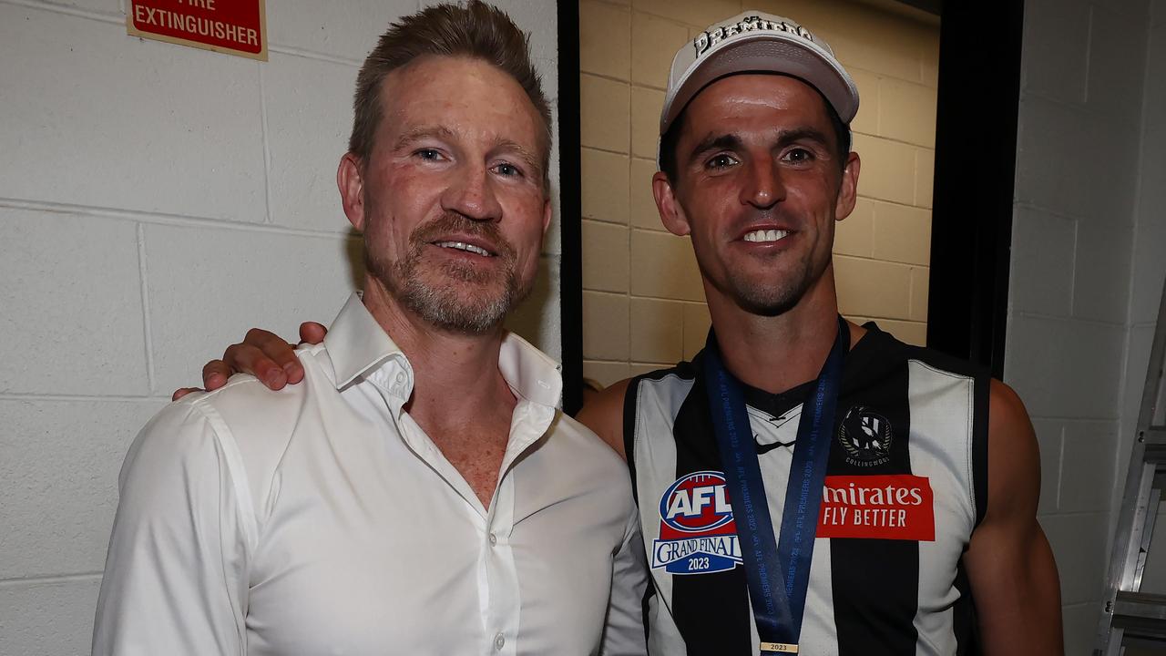 Nathan Buckley and Scott Pendlebury, two Collingwood legends. Picture: Michael Klein