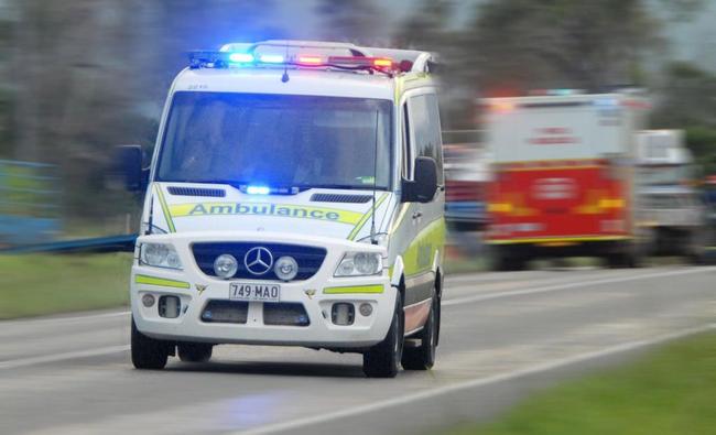 AN ELDERLY man was taken to Gympie Hospital this evening after a lit cigarette ignited in his face. Picture: Tony Martin