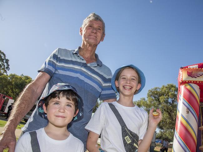 Bob Tonzing, Hugh Casey and Eeda Casey looking forward to 2025 at Nowingi Place in Mildura on New Year's Eve. Picture: Noel Fisher