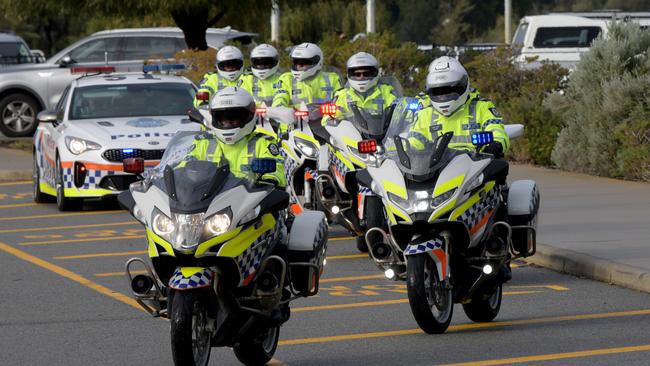 Hundreds of police officers attended the event or were patrolling the stadium grounds outside. Picture: NCA NewsWire / Sharon Smith