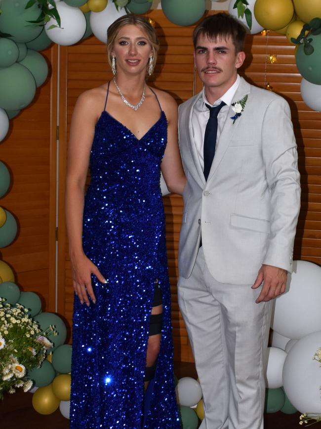 Tegan Driver and Brodie at the 2023 Burnett State College formal. Image credit: Burnett State College.