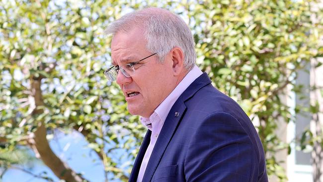 Scott Morrison is heading into an election due by May that will be a referendum on pandemic management. Picture: Dylan Coker