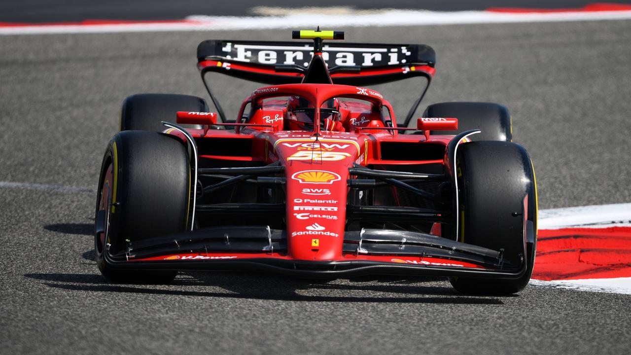 BAHRAIN, BAHRAIN - FEBRUARY 23: Carlos Sainz of Spain driving (55) the Ferrari SF-24 on track during day three of F1 Testing at Bahrain International Circuit on February 23, 2024 in Bahrain, Bahrain. (Photo by Rudy Carezzevoli/Getty Images)