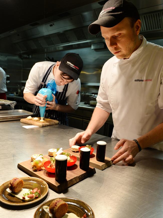 Preparing desserts at Fancy Nance, South Yarra. Picture: Steve Tanner