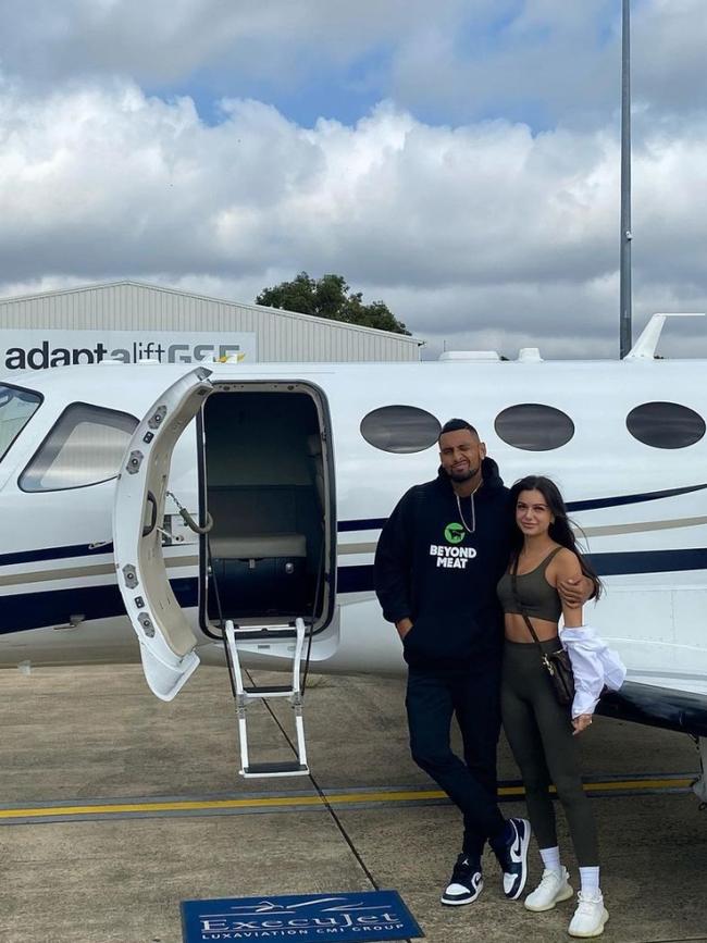 Nick Kyrgios and Costeen Hatzi lived the high life. Photo: Instagram, @costeenhatzi.