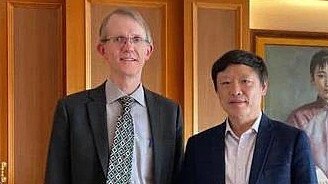 Australia’s ambassador to China, Graham Fletcher, with Hu Xijin, the ‘retired’ editor-in-chief of the Global Times.