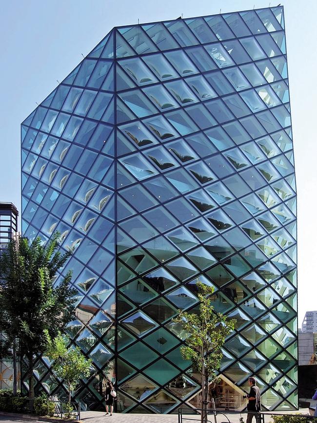 The geometric Prada building in Tokyo.