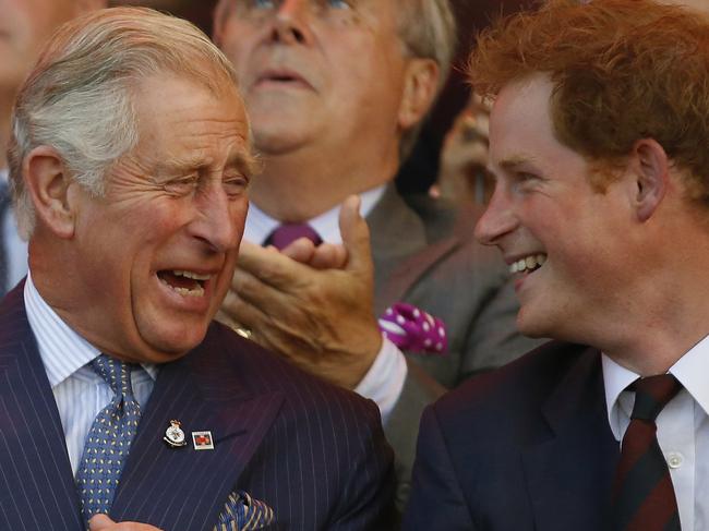 Prince Charles and Prince Harry in happier times. Picture: Getty