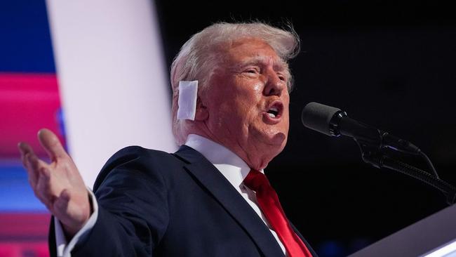 Donald Trump addresses the Republican National Convention in Milwaukee on Friday (AEST). Picture: Getty Images