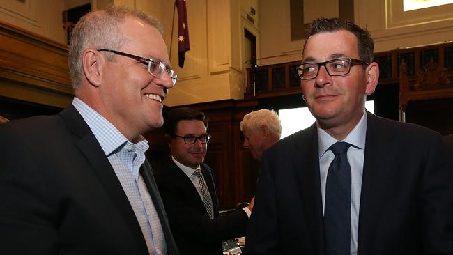 Prime Minister Scott Morrison and Premier Daniel Andrews are at loggerheads over the deal. Picture: Kym Smith