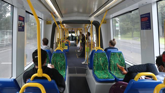 Public transport was quiet on Monday. Picture: David Crosling