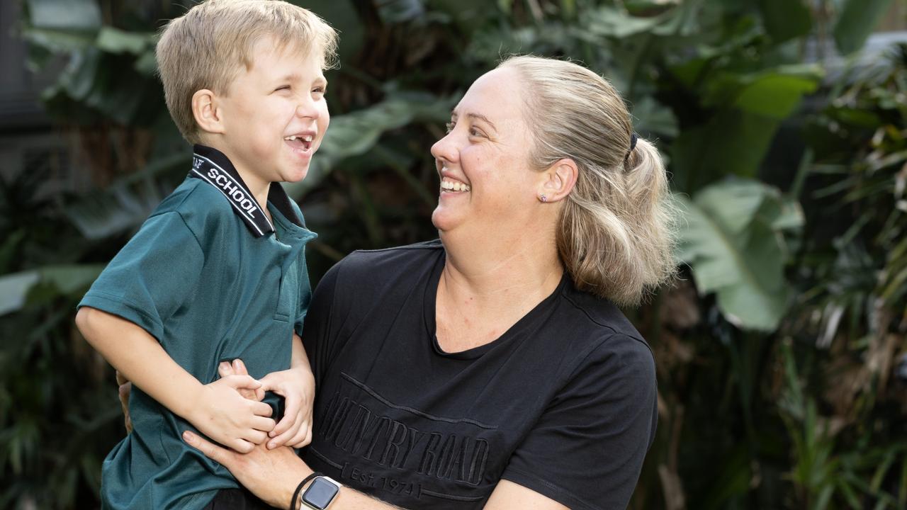 Prep student Noah Mandall with his mum Jodie Callaghan. Picture: Renae Droop/RDW Photography