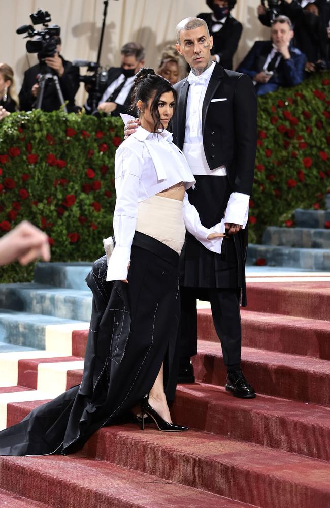 ‘Kravis’ also known as Kourtney Kardashian and Travis Barker attended the Met Gala for the first time. Picture: Getty Images