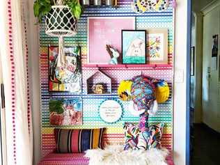 The pegboard decorated with Kmart washi tape. Picture: Instagram: @the.hectic.eclectic