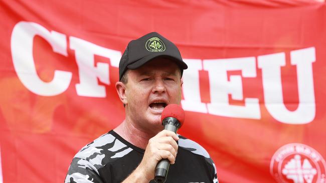 The CFMMEU’s Michael Ravbar has been fined for his role in the blockade of a Brisbane crane company. File picture: Claudia Baxter/AAP 