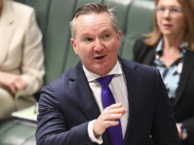 CANBERRA, Australia, NewsWire Photos. May 14, 2024: Minister for Climate Change and Energy, Chris Bowen during Question Time at Parliament House in Canberra. Picture: NCA NewsWire / Martin Ollman