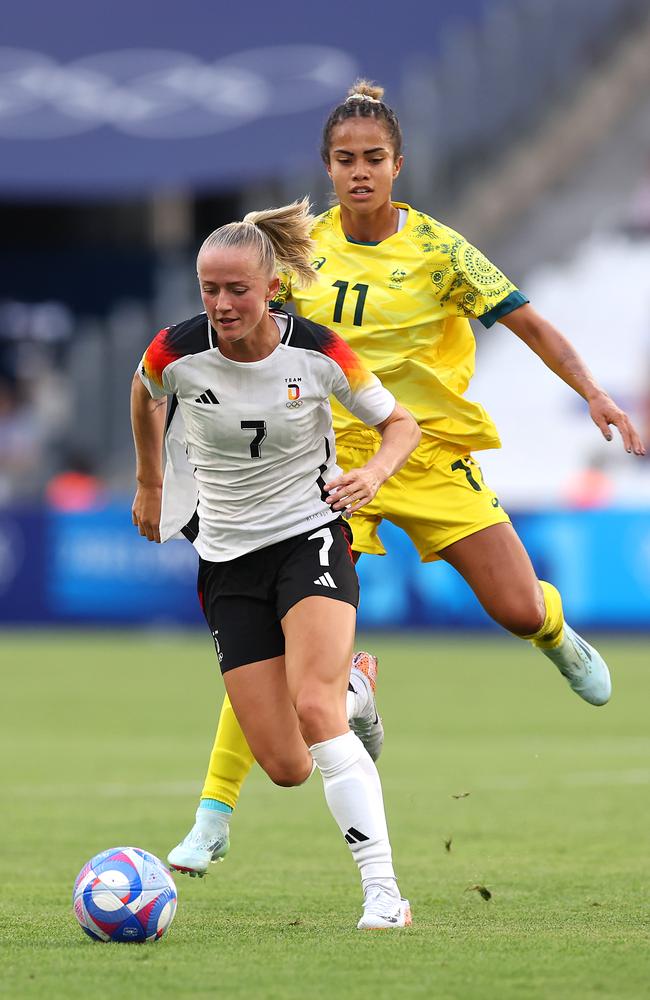 Mary Fowler looked lost against the Germans. Picture: Alex Livesey/Getty Images