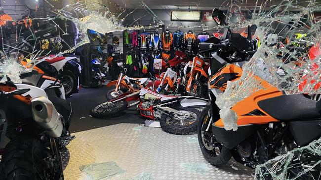 Extensive damage in the wake of one of the attacks. Picture: Coffs KTM