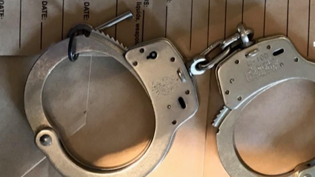 Police allege the found the handcuffs in Fitzgerald’s bedroom. Picture: supplied