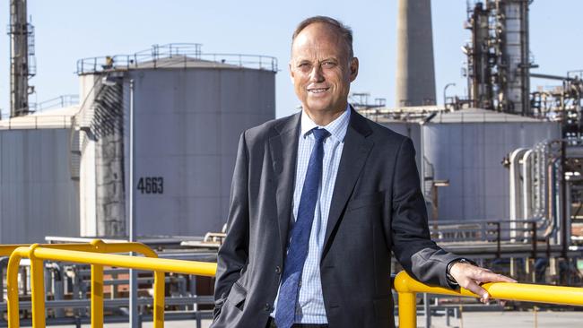 18/02/2021 Viva Energy CEO Scott Wyatt at their Geelong refinery.. Aaron Francis/The Australian