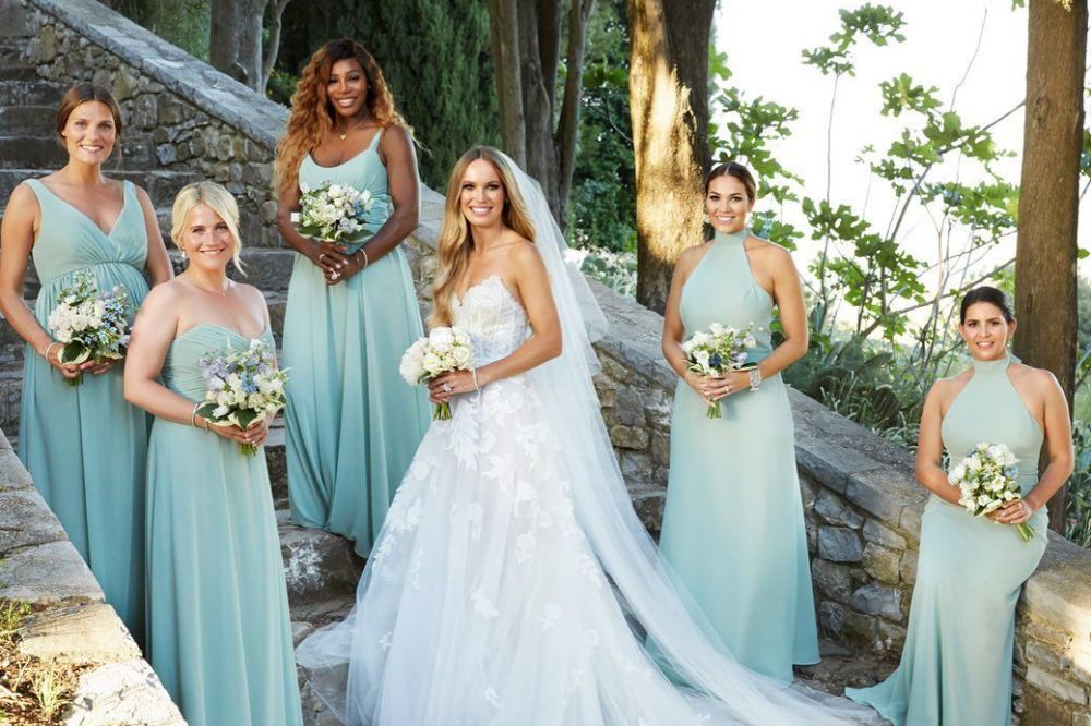 <p><em>Image credit: Instagram/serenawilliams</em></p><h2>Serena Williams</h2><p>In June 2019, Serena William walked down the aisle as a bridesmaid at Danish tennis star Caroline Wozniacki’s wedding to former professional basketball player David Lee, located at Castiglion del Bosco in Tuscany. The multi-day celebration saw guests take part in a welcome party complete with fireworks, Olympic-esque games (which according to <a href="https://www.vogue.com/article/caroline-wozniacki-david-lee-inside-wedding-tuscany" target="_blank" rel="noopener"><em>Vogue</em> US</a>, “Williams won single-handedly”), a barbecue, and a rehearsal dinner inside castle ruins. “I was so happy to see such two amazing people united with love. Here’s to a lifetime together,” Williams captioned a series of images she shared on Instagram. </p>