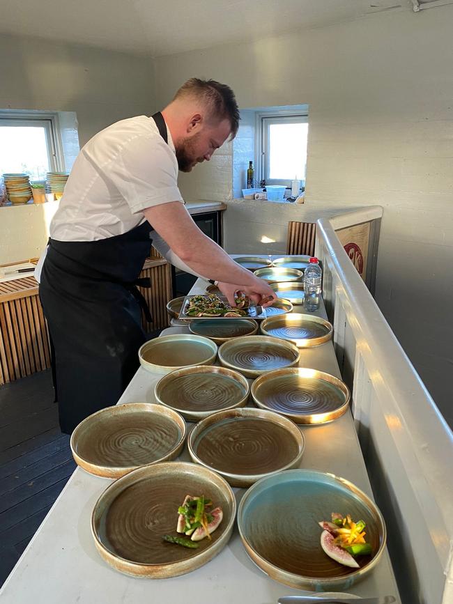 A temporary kitchen is set up each night. Picture: Supplied