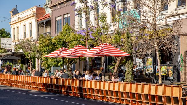 A colourful parklet in Moreland. Picture: Moreland City Council