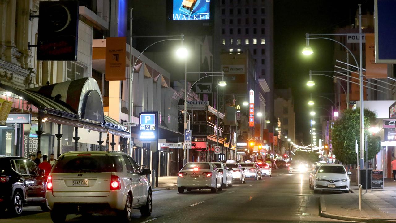 The car park backs onto Adelaide’s main night-life strip, Hindley St. Picture: Dean Martin