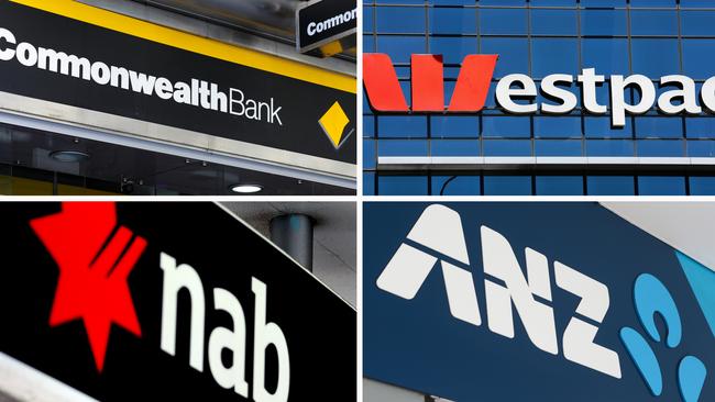 COMPOSITE 16:9 - Australia's four big banks Commonwealth, Westpac, NAB, ANZ. Picture: NCA Newswire