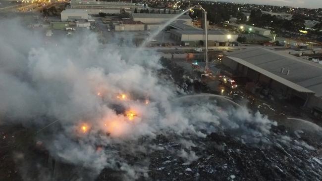 The fire at SKM Recycling, Coolaroo burned for more than a week. Picture: Supplied