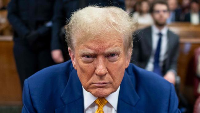 Donald Trump in Manhattan Criminal Court on Thursday. Picture: AFP