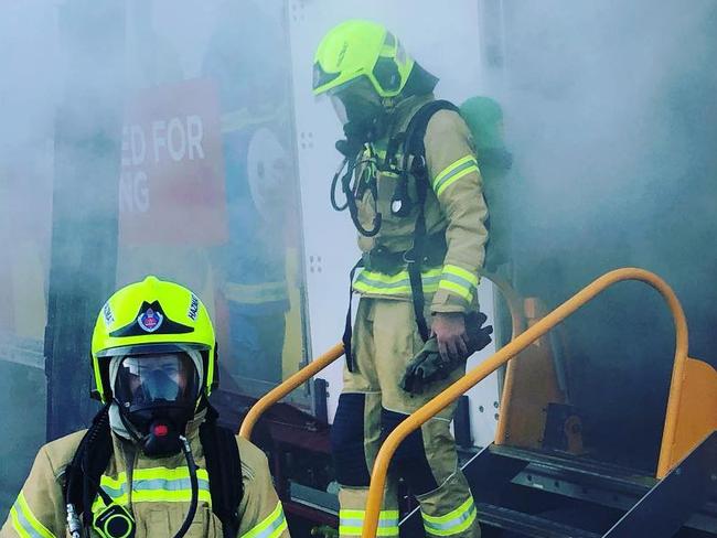 SOCIAL MEDIA IMAGE DISCUSS USE WITH YOUR EDITOR - HOUSE FIRE: Fire and Rescue crews from Goonellabah Fire Station wore breathing apparatus as they extinguished a suspicious fire at a Goonellabah property on Friday May 21, 2021.