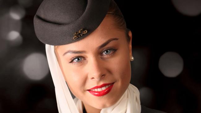 An Etihad Airways flight attendant. Picture: Supplied 