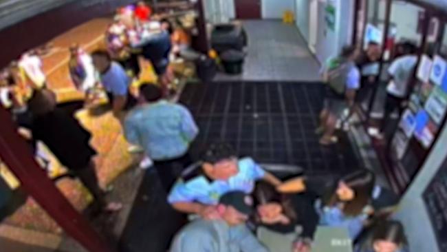 CCTV footage showing patrons gathering close together at the Shaws Bay Hotel in Ballina.