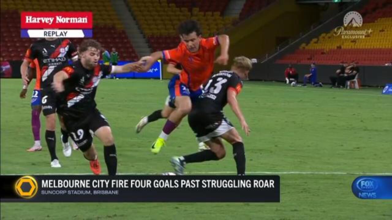 City dominate Roar in Brisbane